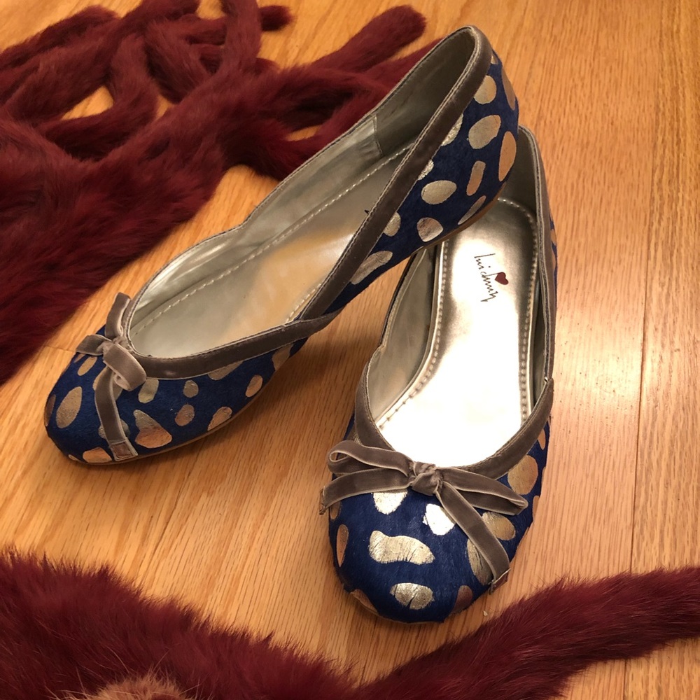 Blue and silver flats